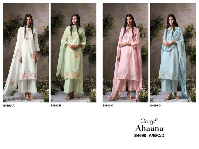 Ganga ahaana 4690 cotton dress materials wholesale market in india